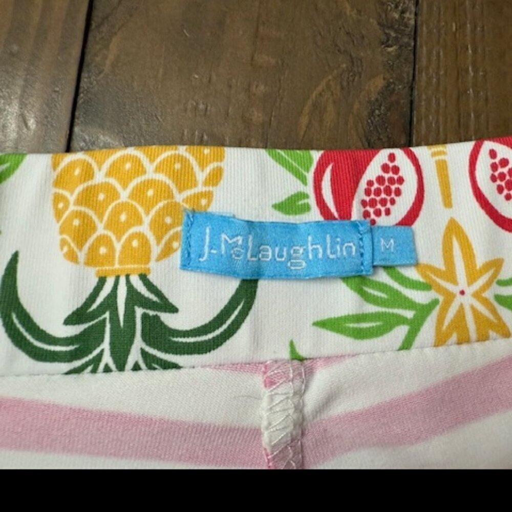 J. McLaughlin Wavesong Skort Pineapple Striped Catalina Split Hem Size M - Picture 6 of 6